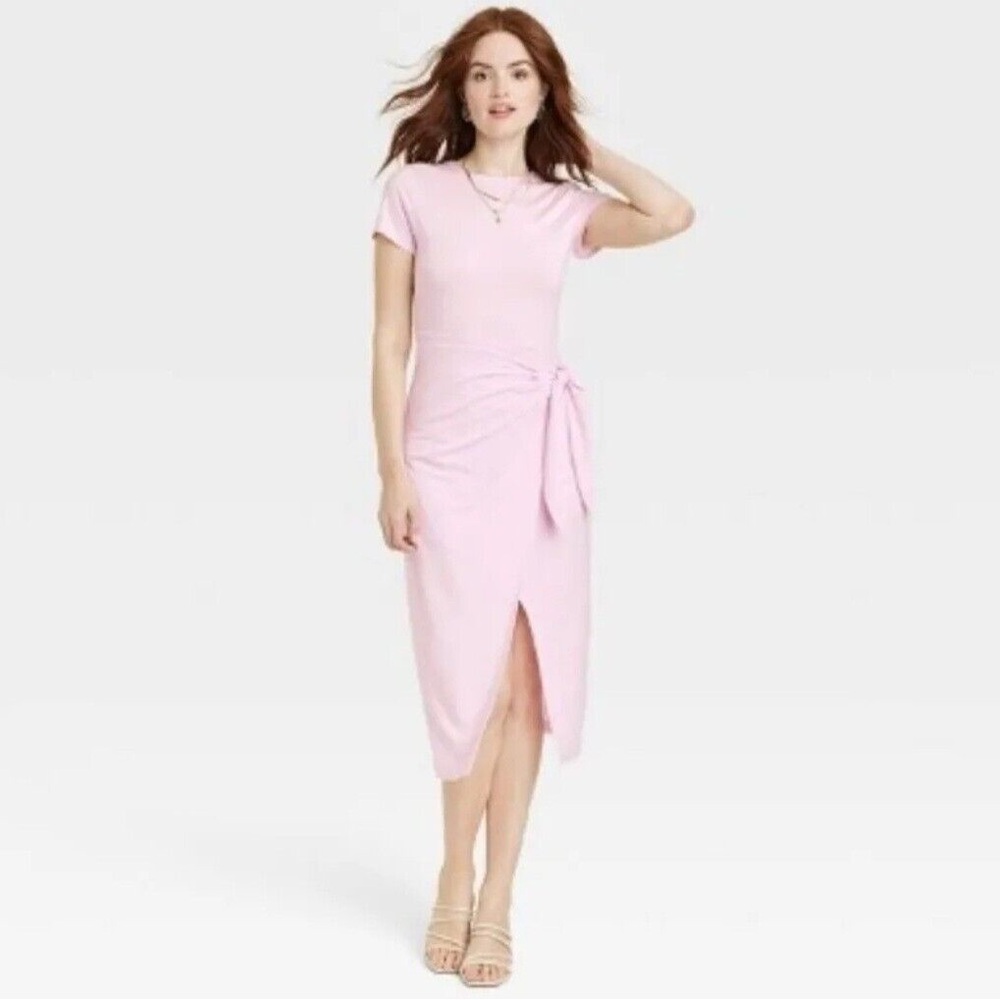 Elegant Pink Midi Dress